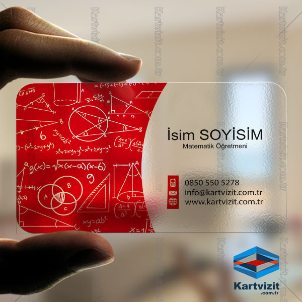 Şeffaf Kartvizit Kırmızı Tahta Modern Avukat