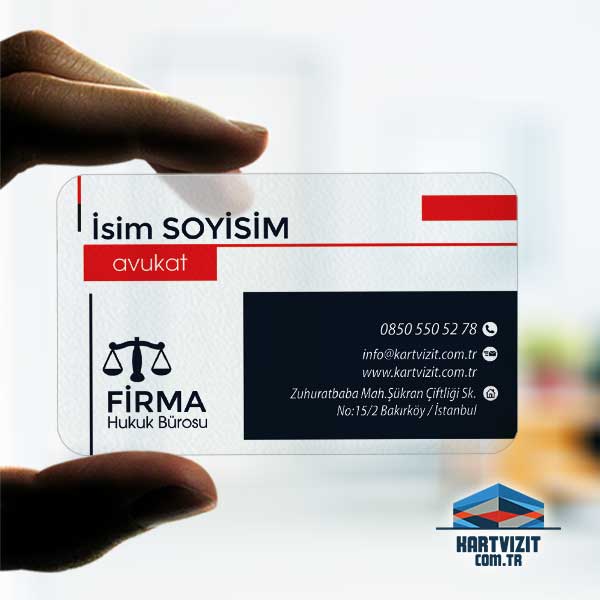 şeffaf kartvizit lacivert kırmızı siyah