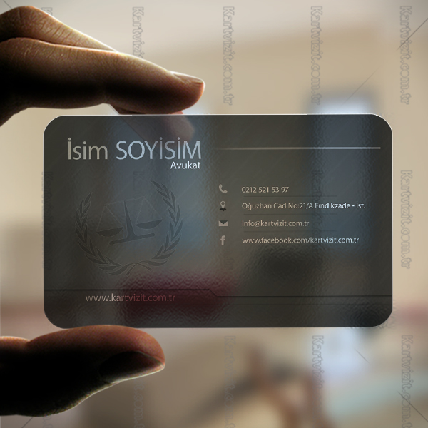 iyah Avukat Şeffaf Kartvizit Modern Tasarım
