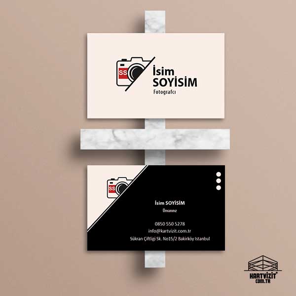 Siyah Pembe Fotoğrafçı Kartvizit