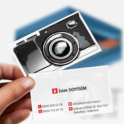 Lüks Siyah Zeminli Fotoğraf Stüdyosu Kartvizit