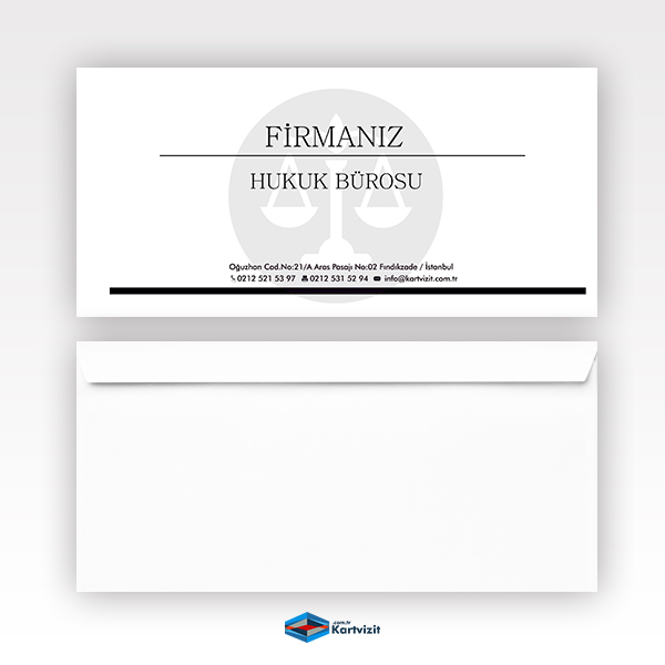 Siyah Çizgi Desenli  Hukuk Bürosu Zarf