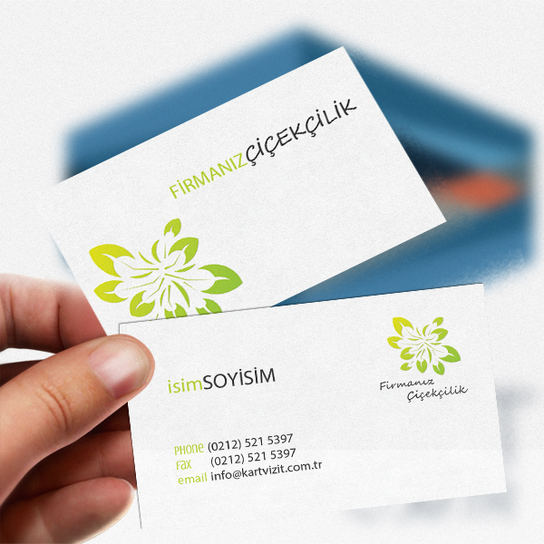 Modern Yeşil Detaylı Peyzaj ve Çiçekçi Kartvizit