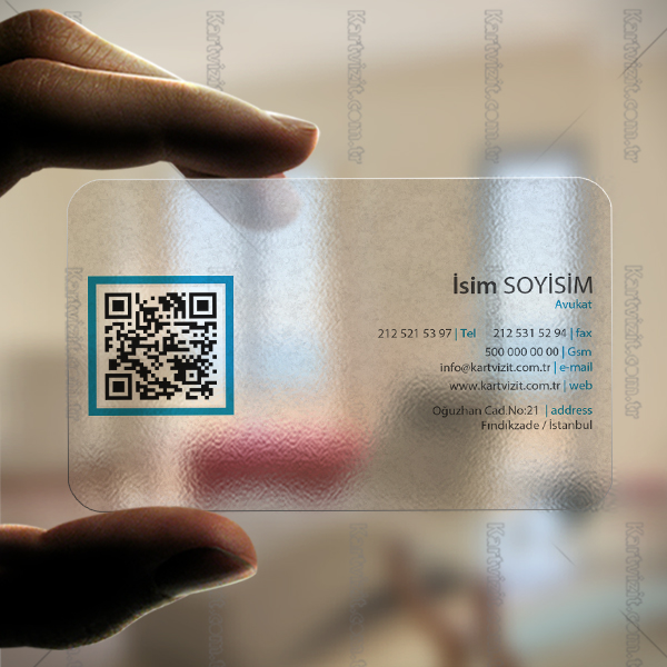 İki Renk Terazili Şeffaf Avukat Kartvizit